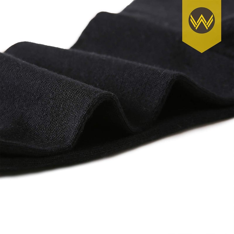 WANDER Men's Solid Dress Socks Cotton Black Men 8 Pairs Trouser Thin Classic Socks (Shoe Size:13-15, 8 Pairs Black) - Image 2